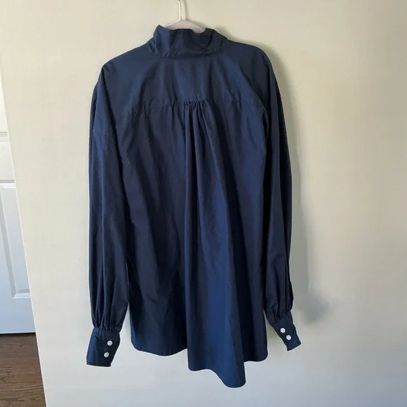 ANN MASHBURN Anaya Navy Popover Shirt Large - Picture 3 of 5